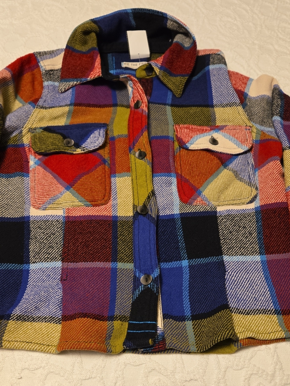 We The Free Multicolor Plaid Bright Colours Shirt Jacket in Blue, Red, Yellow,Bl